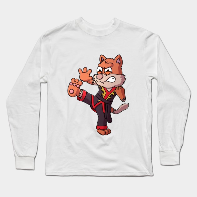 Kungfu Cat Long Sleeve T-Shirt by TheMaskedTooner